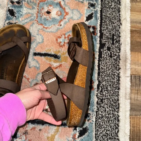 Birkenstock Women’s YARA Brown Leather Strappy Sandals Used Size 36 (5-5.5)