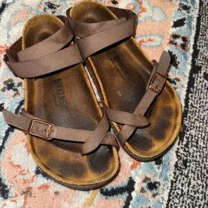 Birkenstock Women’s YARA Brown Leather Strappy Sandals Used Size 36 (5-5.5)