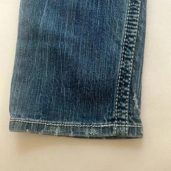 BKE Jeans Mens 27S Boys 16 Asher Faded Distressed Medium Wash Stretch Blue Denim