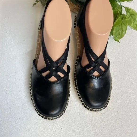 Black Espadrille Wedge Sandals