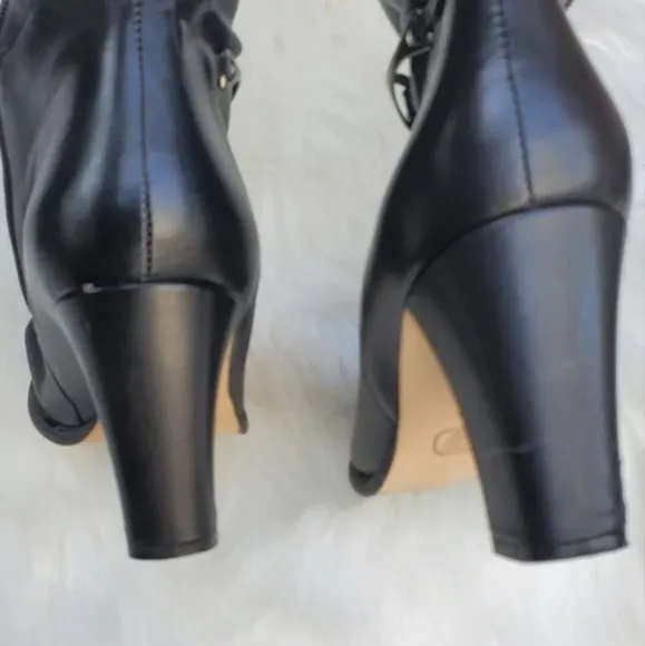 Black‎ Leather horsebit riding boots 9