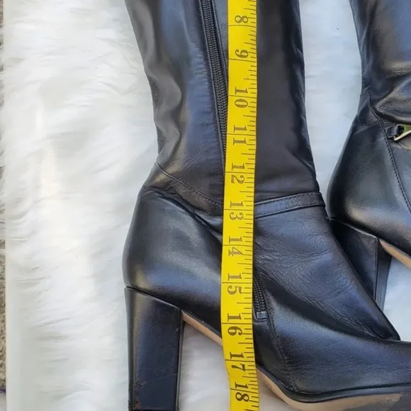 Black‎ Leather horsebit riding boots 9