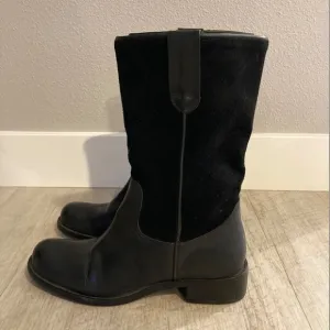 Black Leather Western Riding Boots