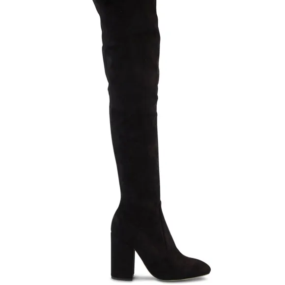 Black Micro Stretch Suede Long Boots