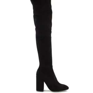 Black Micro Stretch Suede Long Boots