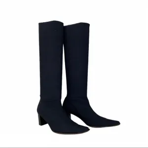 Black Microstretch High Tall Boots Women’s Size 6.5