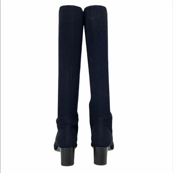 Black Microstretch High Tall Boots Women’s Size 6.5