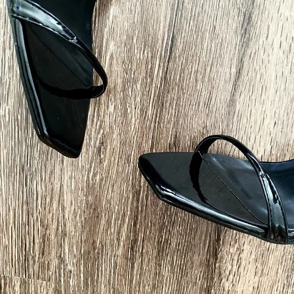 Black Patent Strappy High Heel Sandals