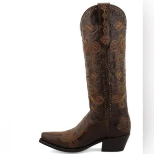 BLACK STAR LOCKHART blue EMBROIDERED LEATHER WESTERN SNIP TOE BOOT‎ size 11 new