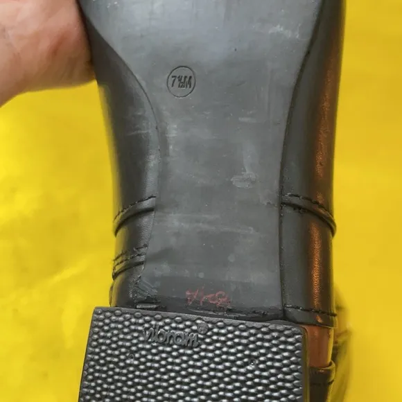Black/brown Tory Burch leather riding boots