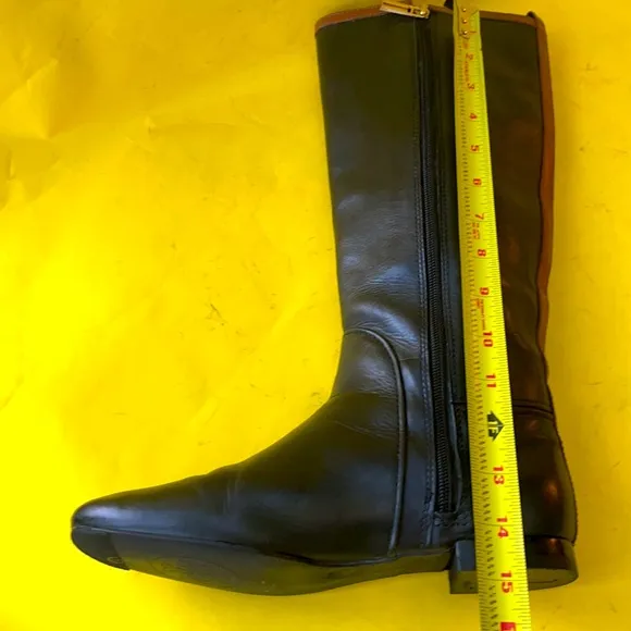 Black/brown Tory Burch leather riding boots