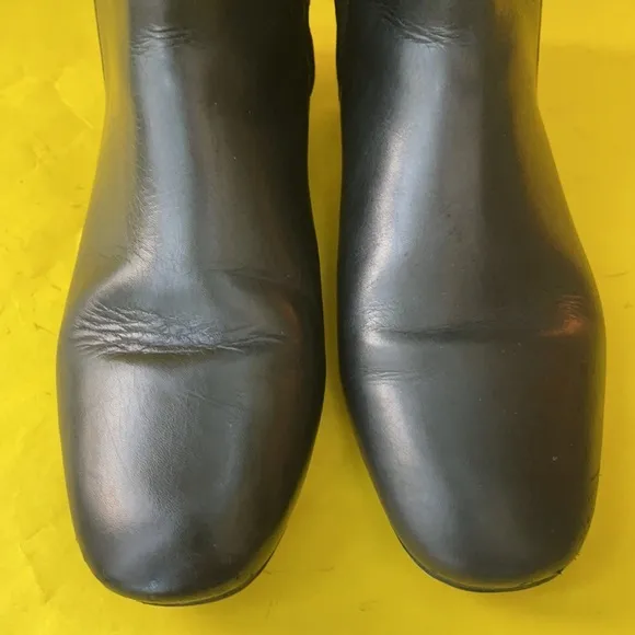 Black/brown Tory Burch leather riding boots