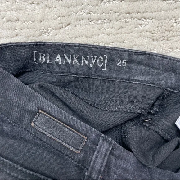 Blank NYC black Jeans denim pants low rise fall skinny fit trendy classic 25