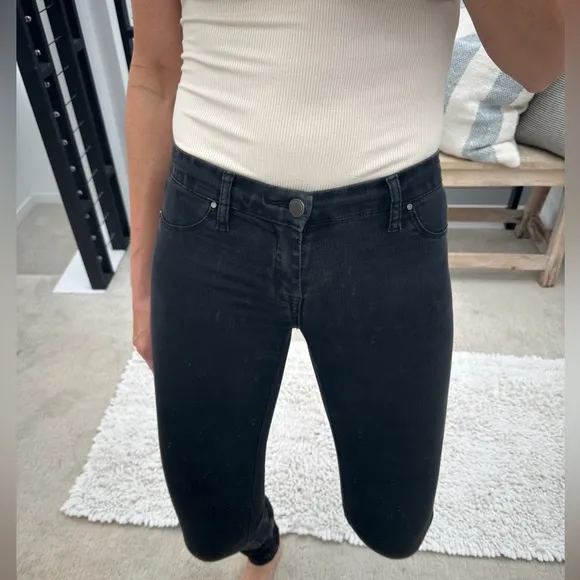Blank NYC black Jeans denim pants low rise fall skinny fit trendy classic 25