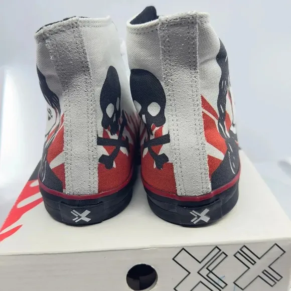 Blanx Mens Blanx Erre Fire Canvas Sneakers High Top White/Black Size 9.5 187155