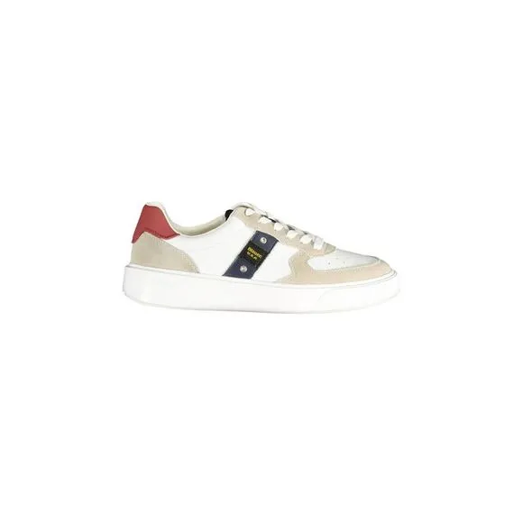 Blauer Leather Ankle Boots with Block Heel Men White Sneakers