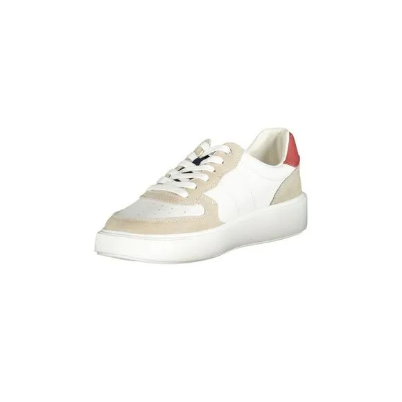 Blauer Leather Ankle Boots with Block Heel Men White Sneakers