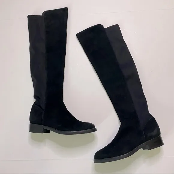 Blondo Black Knee High Waterproof Suede Boots With Stretchy Calf | Size 8M