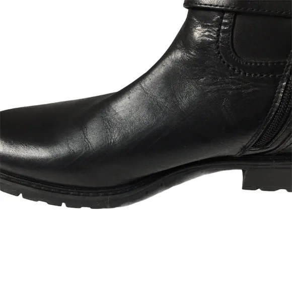 BLONDO Black Leather Vamp Waterproof Riding Boots Sz 7.5