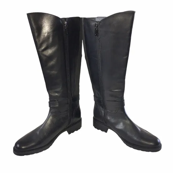 BLONDO Black Leather Vamp Waterproof Riding Boots Sz 7.5