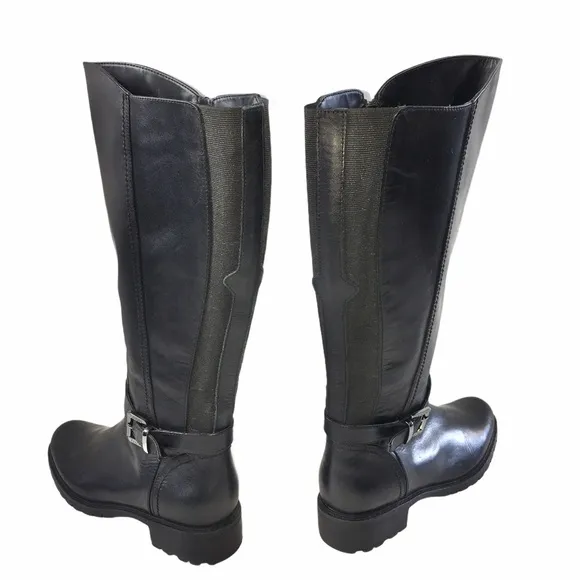 BLONDO Black Leather Vamp Waterproof Riding Boots Sz 7.5