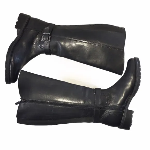 BLONDO Black Leather Vamp Waterproof Riding Boots Sz 7.5
