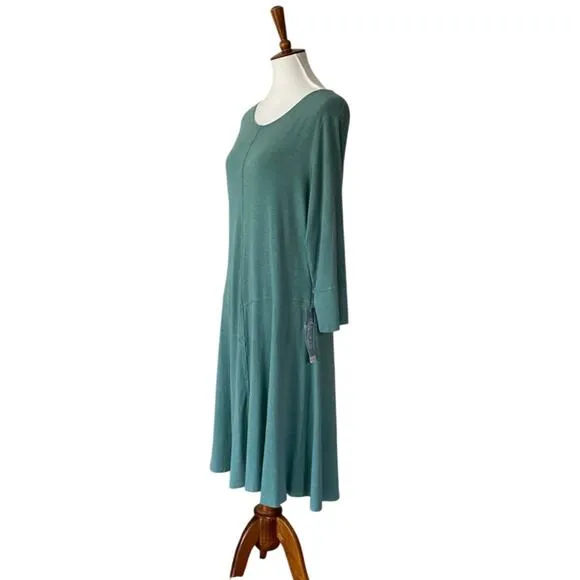 Blue Canoe Dress XL Organic Puzzle Fleck Extra Large Stretch Boho Minimalist
