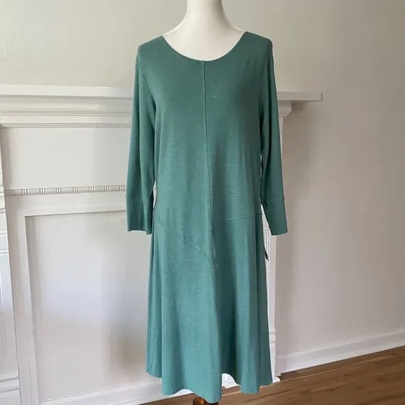 Blue Canoe Dress XL Organic Puzzle Fleck Extra Large Stretch Boho Minimalist