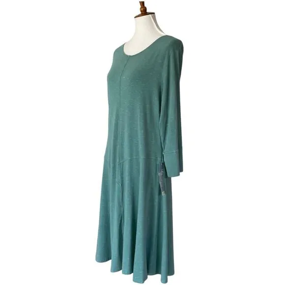 Blue Canoe Dress XL Organic Puzzle Fleck Extra Large Stretch Boho Minimalist
