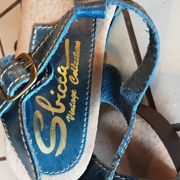 Blue Leather Women's Sandals