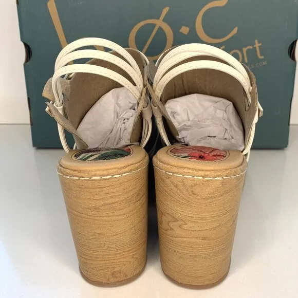 BOC by Born Catalina Wedge Sandals Strappy Platforms Cream Size 9 NEW