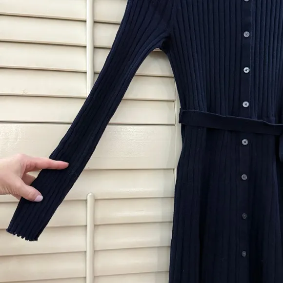 Boden Rachel Knit Midi Dress Navy Blue