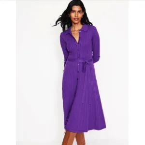 Boden Rachel Knit Midi Dress Navy Blue