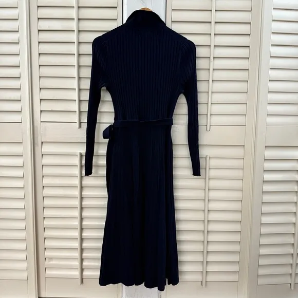Boden Rachel Knit Midi Dress Navy Blue
