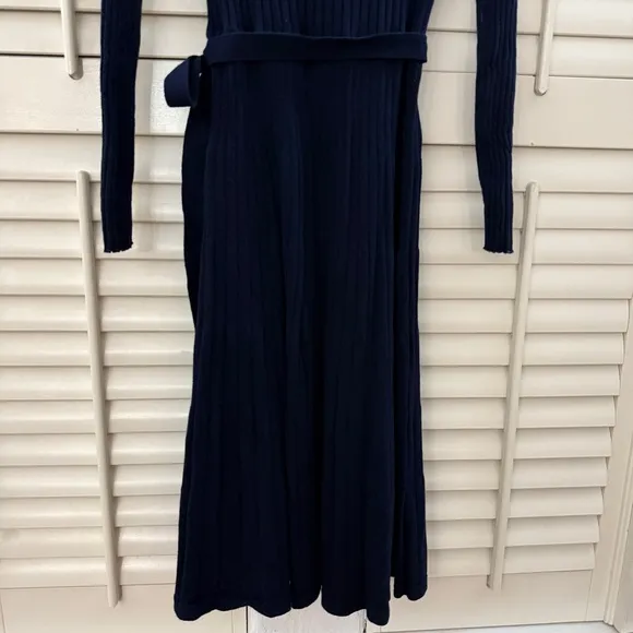 Boden Rachel Knit Midi Dress Navy Blue