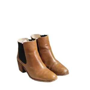 Boden Vintage Leather/Suede Elastic Ankle Boots Stretch Pull On Booties Size 9.5