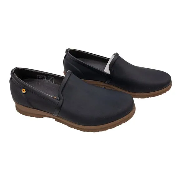 Bogs Black Sweet Pea Waterproof Slip On Rain Shoes Loafers 6 Women's