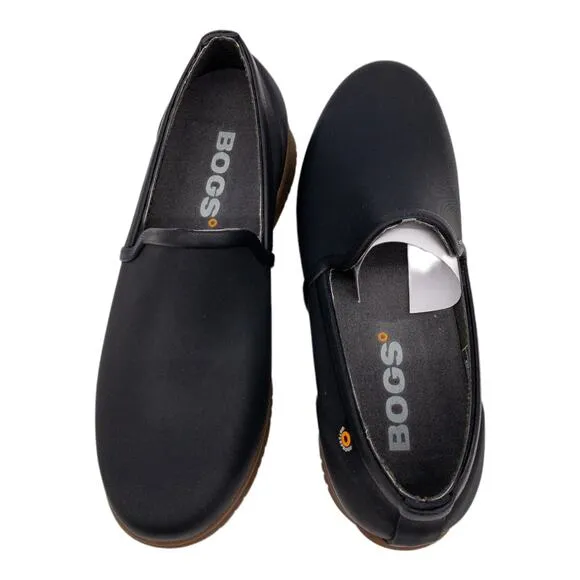 Bogs Black Sweet Pea Waterproof Slip On Rain Shoes Loafers 6 Women's