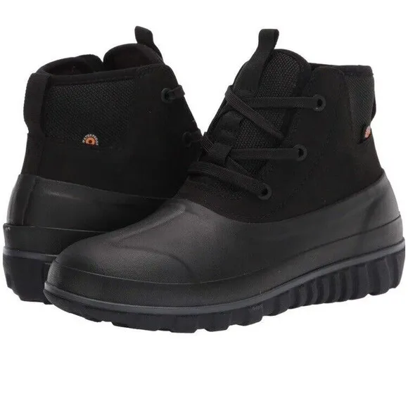 Bogs Classic Casual Lace Leather‎ Men's Boots, Black size 12