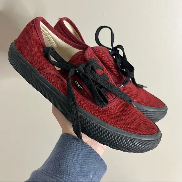 Bohempia Size EU 38 Hemp Kolda Burgundy Black Low Top Sneakers SB