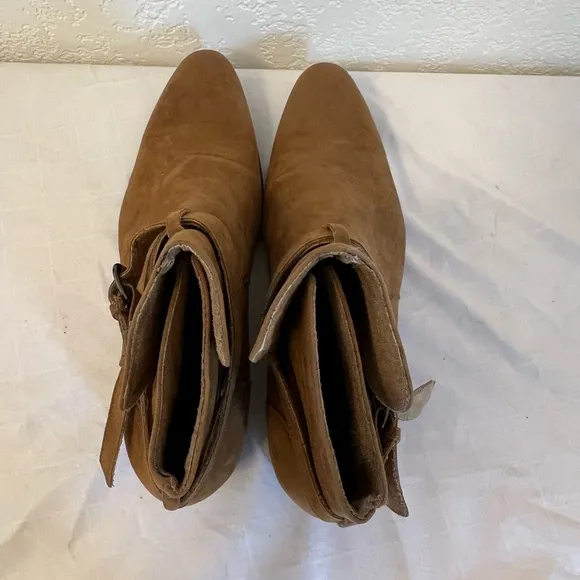 Boohoo MAN Mens Size 9 Brown Faux Suede Chelsea Casual Boots Buckle MZZ17745-166