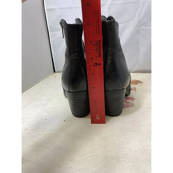 Born Ankle Boots Booties Womens 8M Black Leather Western Zipper Anny