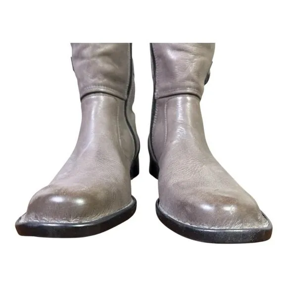 Born Atilla Knee High Riding Boot Gray Leather Women size 7.5