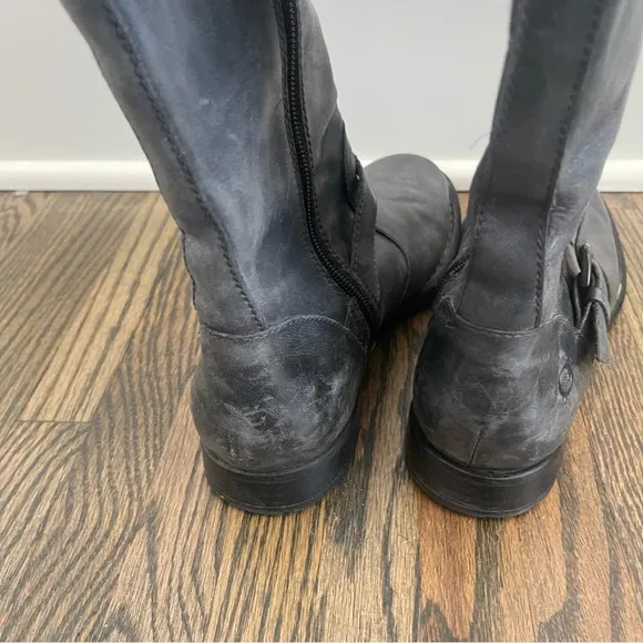 Born gray leather knee high riding boots size 6