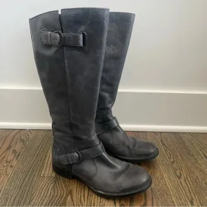 Born gray leather knee high riding boots size 6