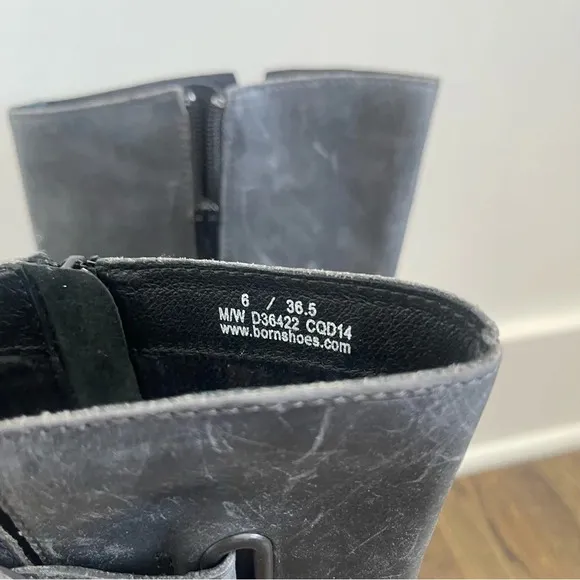 Born gray leather knee high riding boots size 6