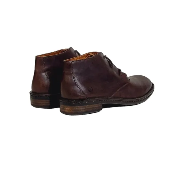 Born Harrison Lace Up Leather Chukka Boots in Dark Brown Mens Size 8 M