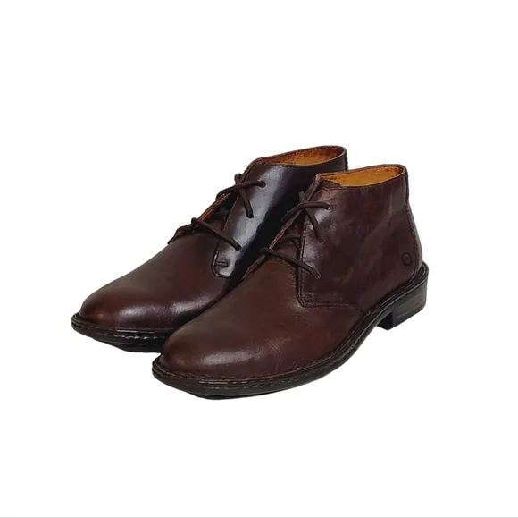 Born Harrison Lace Up Leather Chukka Boots in Dark Brown Mens Size 8 M