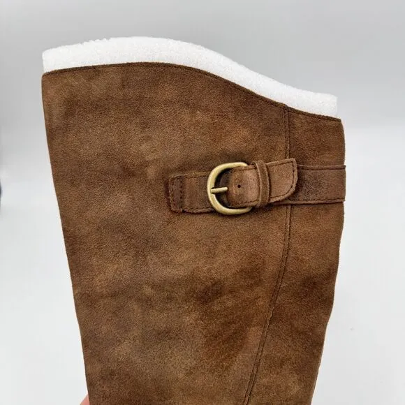 BORN Kylli Distressed Brown Suede Leather Riding Boots Size 9.5