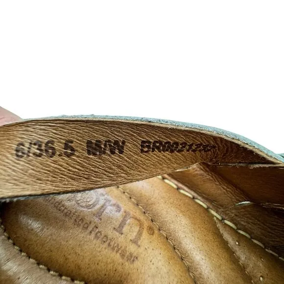 Born Laila Leather Strappy Wedge Cork Comfort Sandals Women's Size 6